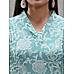 Teal blue cotton flax kurti with print