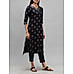 Black viscose kurti with embroidery and sequins work