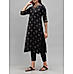 Black viscose kurti with embroidery and sequins work