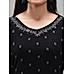 Black wrinkle viscose kurti with embroidery