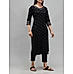 Black wrinkle viscose kurti with embroidery