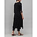 Black wrinkle viscose kurti with embroidery