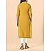 Mustard yellow cotton dobby kurti with shirt collar