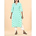 Pista green cotton dobby kurti with print