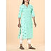 Pista green cotton dobby kurti with print