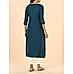 Teal blue viscose plain kurti with embroidery