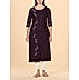 Maroon viscose plain kurti with embroidery