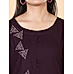 Maroon viscose plain kurti with embroidery