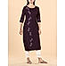 Maroon viscose plain kurti with embroidery