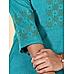 Teal blue viscose kurti with embroidery