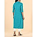 Teal blue viscose kurti with embroidery