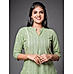 Green Hl Cotton Kurti with Weaving