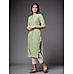 Green Hl Cotton Kurti with Weaving