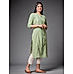 Green Hl Cotton Kurti with Weaving