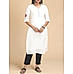 White cotton dobby kurti with embroidery