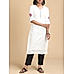 White cotton dobby kurti with embroidery