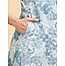 Light blue cotton flax printed kurti