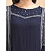 Navy blue viscose kurti with embroidery