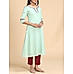 Light green 80's cotton kurti with embroidery