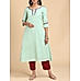 Light green 80's cotton kurti with embroidery