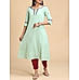 Light green 80's cotton kurti with embroidery