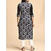 Black 60's cotton printed kurti