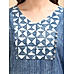 Blue cotton flax kurti with sequins work