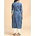 Blue cotton flax kurti with sequins work