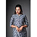 Sky Blue Chanderi Kurti with Foil Print