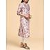 Viscose linen printed kurti with embroidery