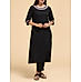 Black cotton viscose kurti with embroidery