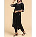 Black cotton viscose kurti with embroidery