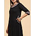 Black cotton viscose kurti with embroidery