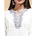 White cotton kurti with embroidery