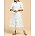 Off white cotton printed kurti with lace detailing