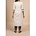 Off-white modal chanderi kurti with embroidery and sequence work