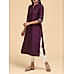 Dark purple denting viscose kurti with embroidery