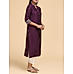 Dark purple denting viscose kurti with embroidery