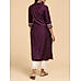 Dark purple denting viscose kurti with embroidery