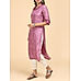 Pink muslin printed kurti with embroidery