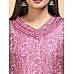 Pink muslin printed kurti with embroidery