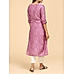 Pink muslin printed kurti with embroidery