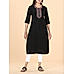 Black modal chanderi kurti with embroidery