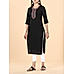 Black modal chanderi kurti with embroidery