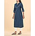 Denim blue cotton dobby kurti with embroidery