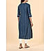 Denim blue cotton dobby kurti with embroidery