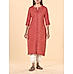 Brick brown viscose kurti with embroidery