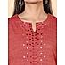 Brick brown viscose kurti with embroidery