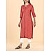 Brick brown viscose kurti with embroidery