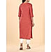 Brick brown viscose kurti with embroidery